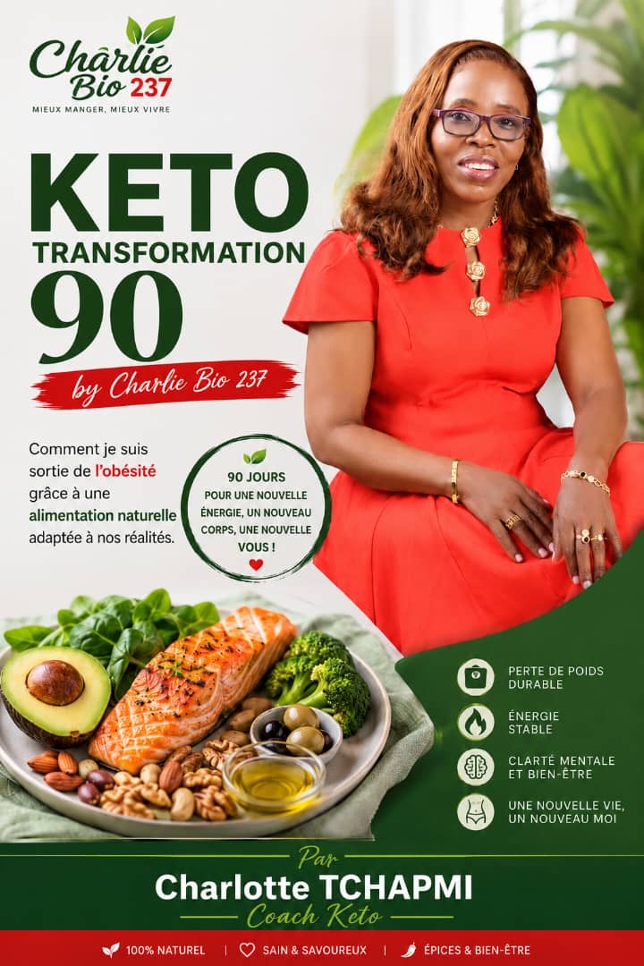 Affiche officielle KETO TRANSFORMATION 90 par Charlotte TCHAPMI, Coach Keto